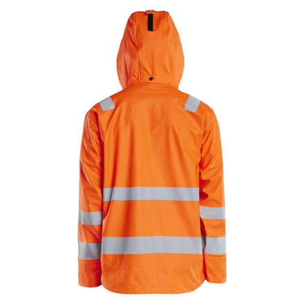 Blaklader 4302 Hi Vis Rain Jacket Hi Vis Orange Navy Blue Feature