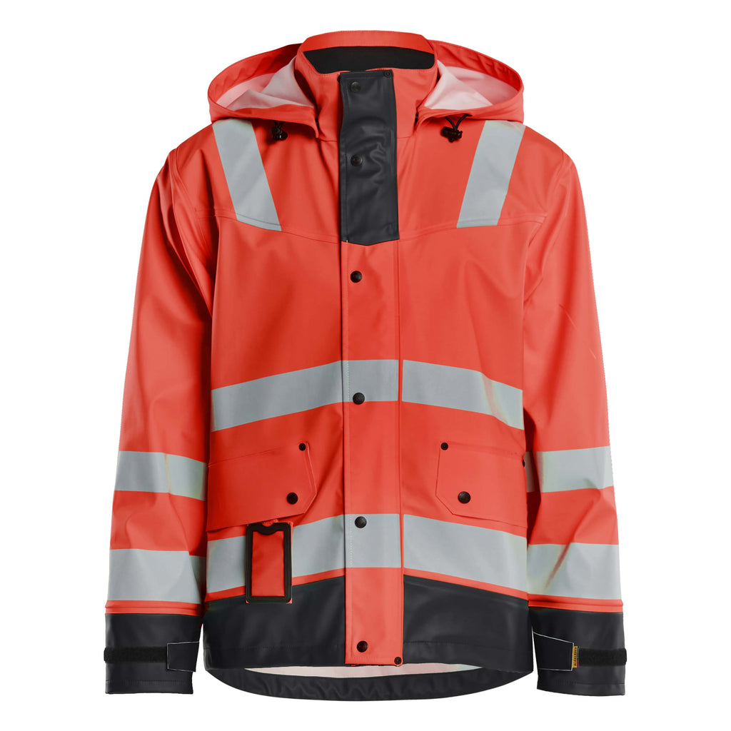 Blaklader 4302 Hi Vis Rain Jacket Hi Vis Red Black Main