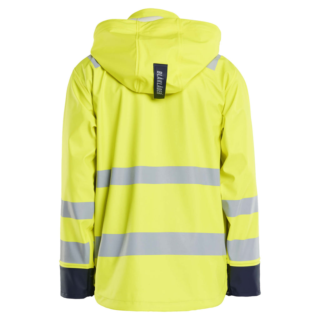 Blaklader 4302 Hi Vis Rain Jacket Hi Vis Yellow Navy Blue Back