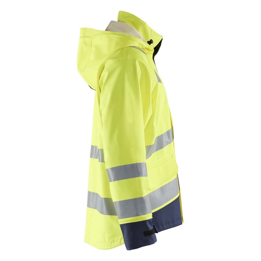 Blaklader 4313 Hi-Vis Yellow/Navy Blue Arc Flash & Fire Retardant Raincoat