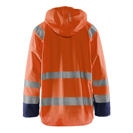 Blaklader 4323 Rain Jacket Hi Vis Hi Vis Orange Navy Blue Back