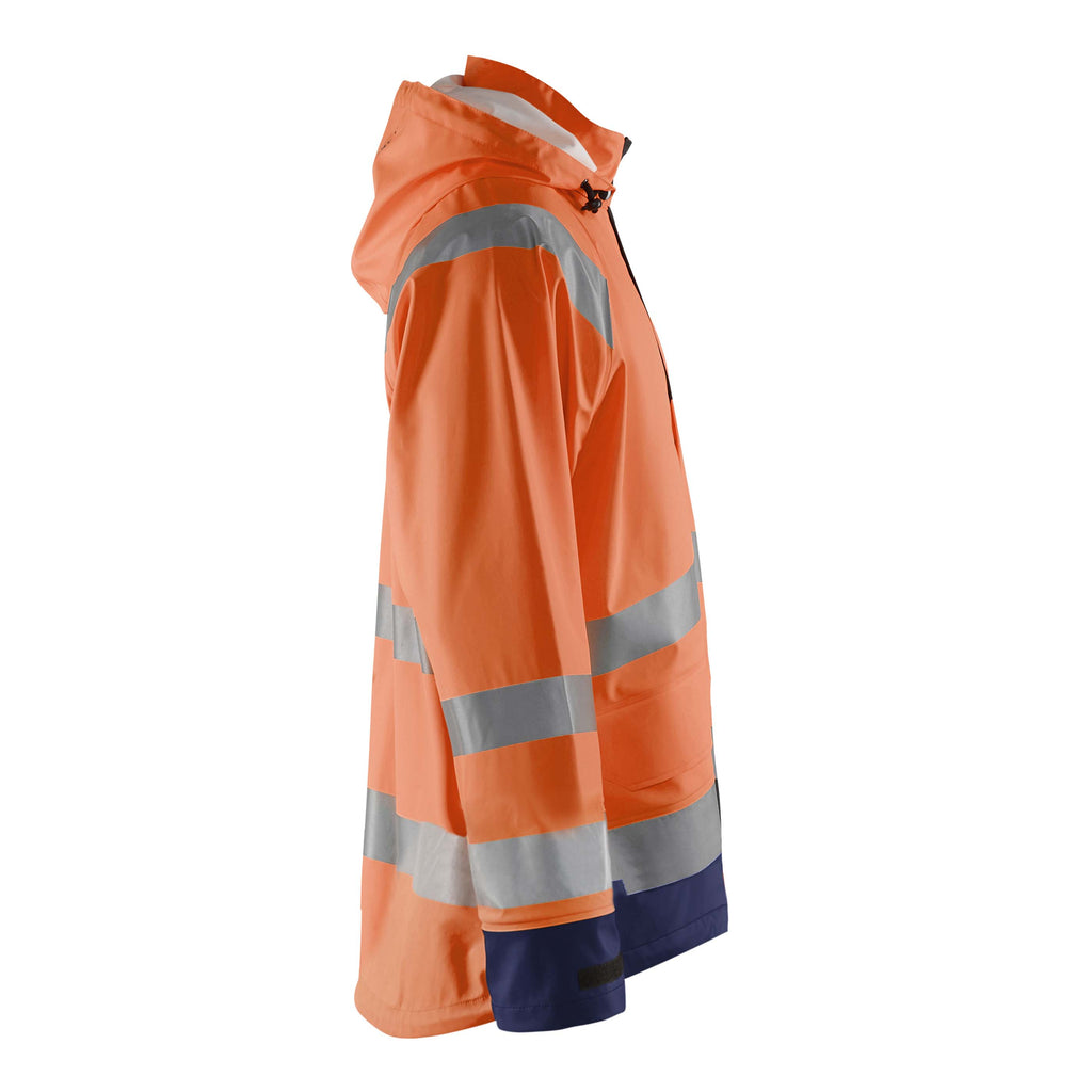 Blaklader 4323 Rain Jacket Hi Vis Hi Vis Orange Navy Blue Right