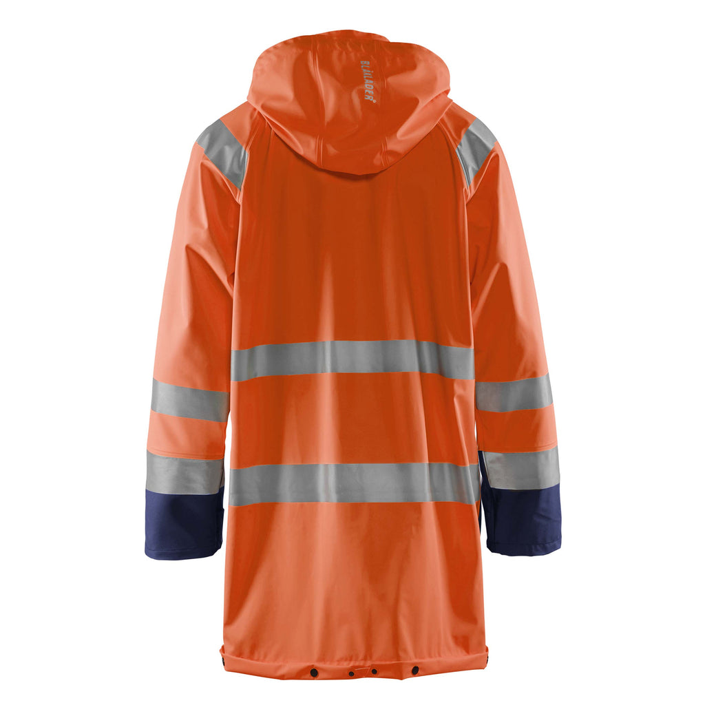 Blaklader 4324 Rain Jacket Hi Vis Hi Vis Orange Navy Blue Back