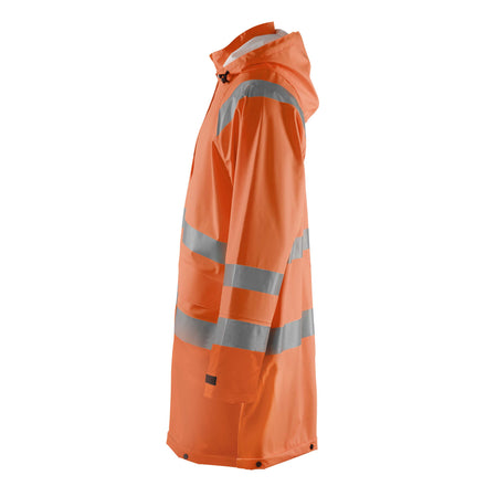 Blaklader 4324 Rain Jacket Hi Vis Hi Vis Orange Navy Blue Left