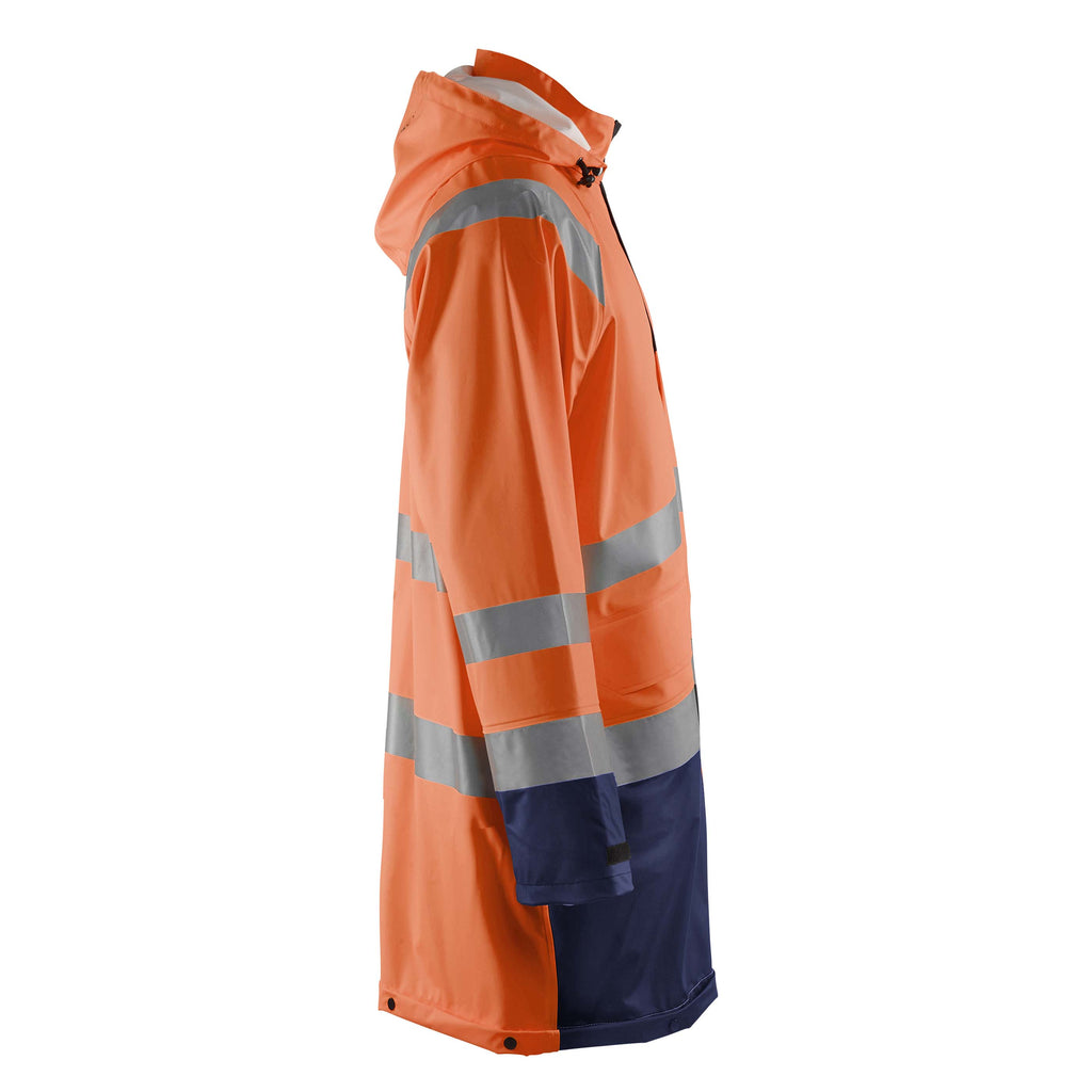 Blaklader 4324 Rain Jacket Hi Vis Hi Vis Orange Navy Blue Right