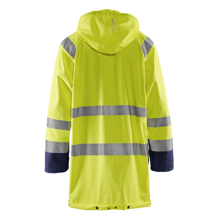 Blaklader 4324 Rain Jacket Hi Vis Hi Vis Yellow Navy Blue Back