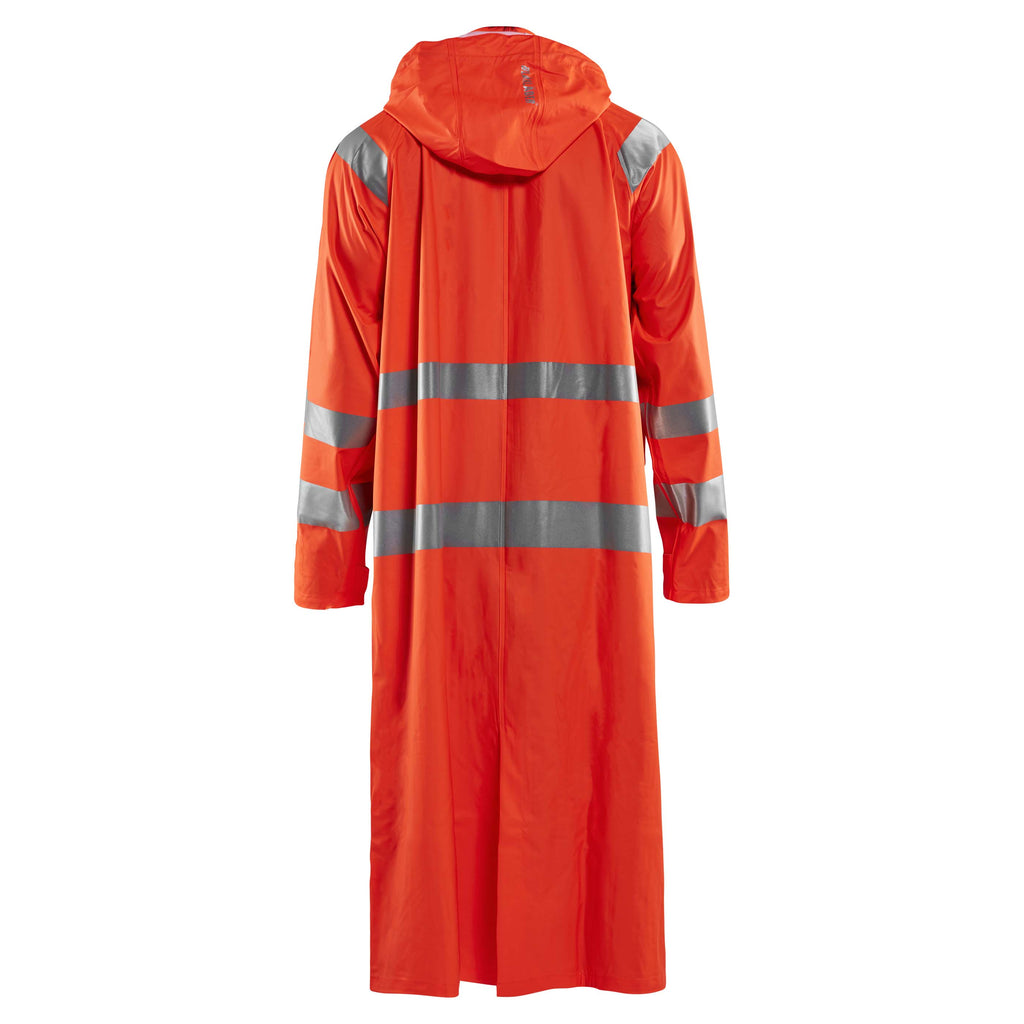 Blaklader 4325 Hi Vis Raincoat Hi Vis Orange Navy Blue Back