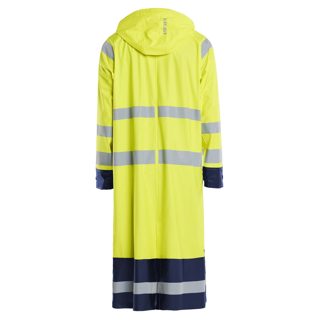 Blaklader 4325 Hi Vis Raincoat Hi Vis Yellow Navy Blue Back