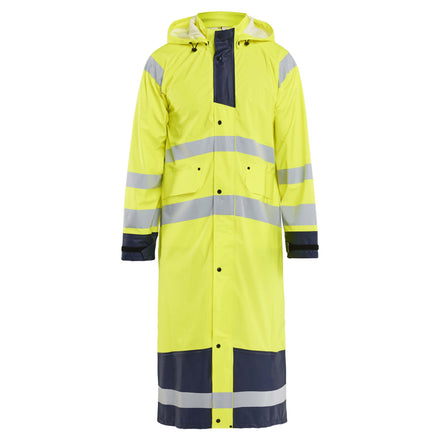 Blaklader 4325 Hi Vis Raincoat Hi Vis Yellow Navy Blue Main