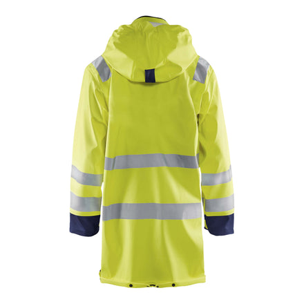 Blaklader 4326 Hi Vis Raincoat Hi Vis Yellow Navy Blue Back