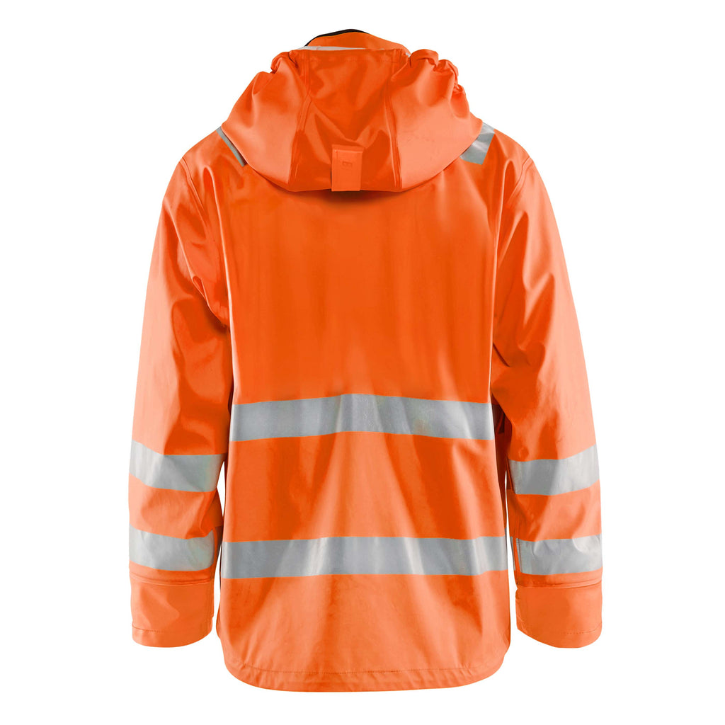 Blaklader 4327 Rain Jacket Hi Vis Hi Vis Orange Navy Blue Back