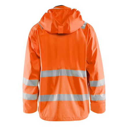 Blaklader 4327 Rain Jacket Hi Vis Hi Vis Orange Navy Blue Back