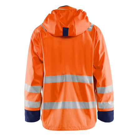 Blaklader 4327 Rain Jacket Hi Vis Hi Vis Orange Navy Blue Back