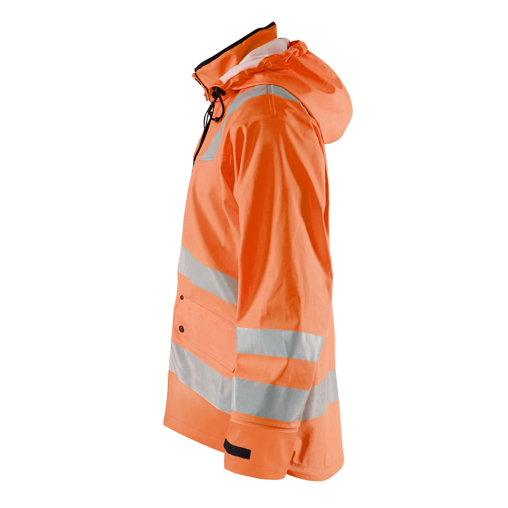 Blaklader 4327 Rain Jacket Hi Vis Hi Vis Orange Navy Blue Left