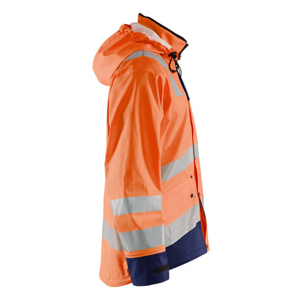 Blaklader 4327 Rain Jacket Hi Vis Hi Vis Orange Navy Blue Right