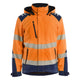 Blaklader 4400 Hi Vis Lightweight Lined Winter Softshell Jacket Hi Vis Orange Navy Blue Main