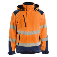 Blaklader 4400 Hi Vis Lightweight Lined Winter Softshell Jacket Hi Vis Orange Navy Blue Main