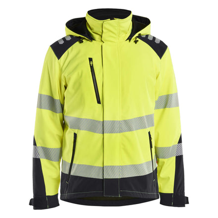 Blaklader 4400 Hi Vis Lightweight Lined Winter Softshell Jacket Hi Vis Yellow Black Main