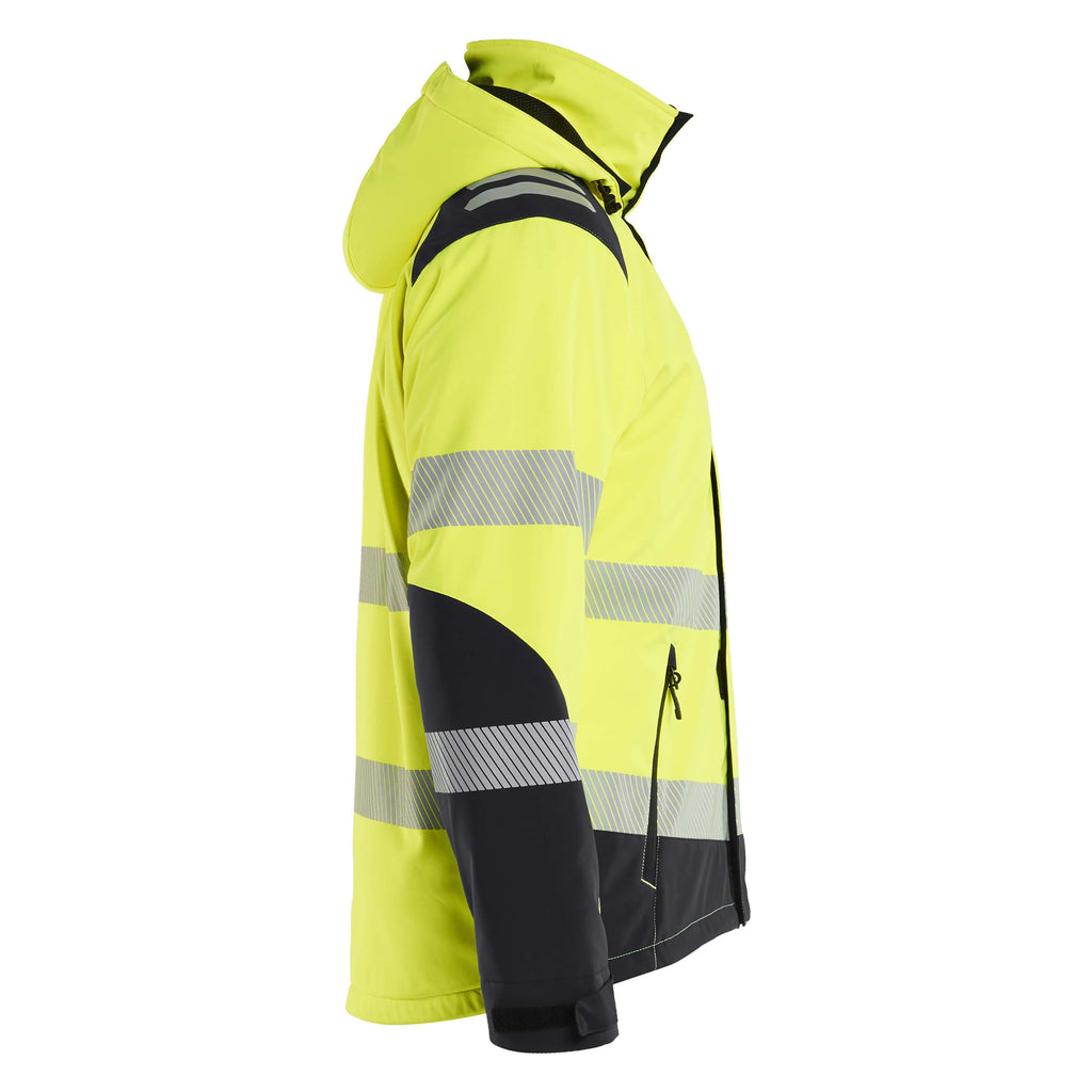 Blaklader 4400 Hi Vis Lightweight Lined Winter Softshell Jacket Hi Vis Yellow Black Right