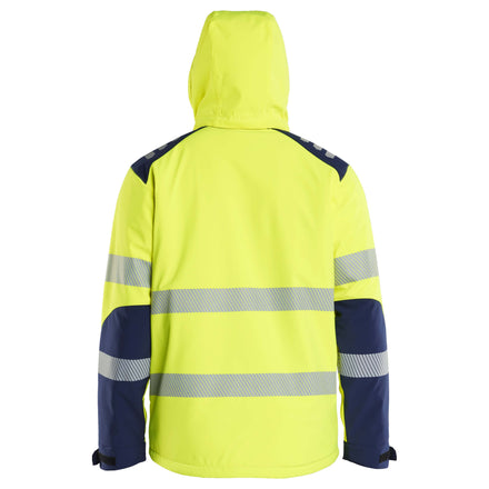 Blaklader 4400 Hi Vis Lightweight Lined Winter Softshell Jacket Hi Vis Yellow Navy Blue Feature