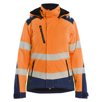 Blaklader 4401 Womens Hi Vis Lightweight Lined Winter Softshell Jacket Hi Vis Orange Navy Blue Main