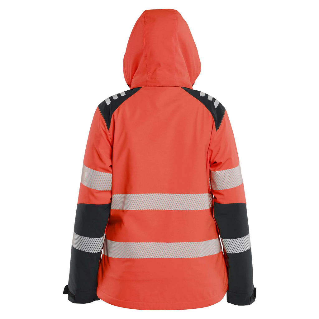 Blaklader 4401 Womens Hi Vis Lightweight Lined Winter Softshell Jacket Hi Vis Red Black Feature