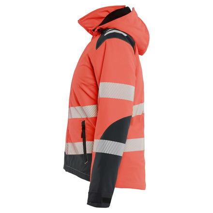 Blaklader 4401 Womens Hi Vis Lightweight Lined Winter Softshell Jacket Hi Vis Red Black Left