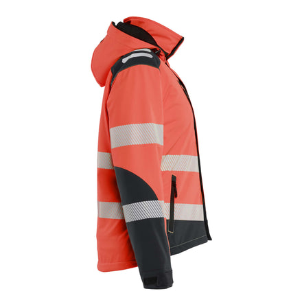 Blaklader 4401 Womens Hi Vis Lightweight Lined Winter Softshell Jacket Hi Vis Red Black Right