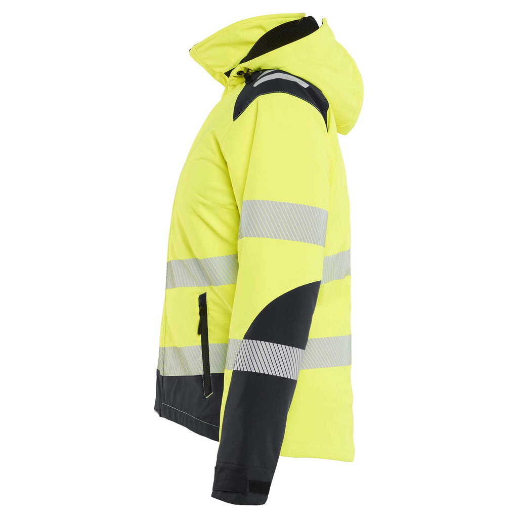 Blaklader 4401 Womens Hi Vis Lightweight Lined Winter Softshell Jacket Hi Vis Yellow Black Left