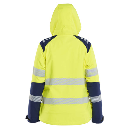 Blaklader 4401 Womens Hi Vis Lightweight Lined Winter Softshell Jacket Hi Vis Yellow Navy Blue Feature