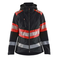 Blaklader 4404 Women’S Hi Vis Softshell Jacket Black Hi Vis Red Main