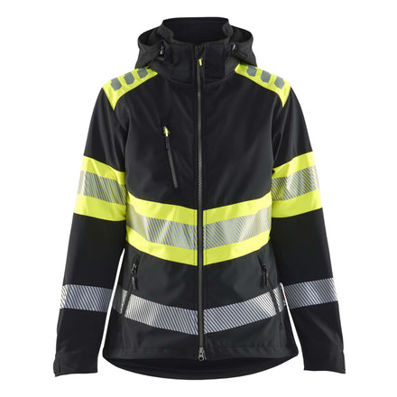 Blaklader 4404 Women’S Hi Vis Softshell Jacket Black Hi Vis Yellow Main