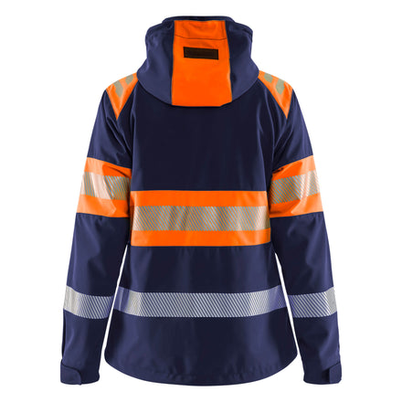 Blaklader 4404 Women’S Hi Vis Softshell Jacket Navy Blue Hi Vis Orange Back
