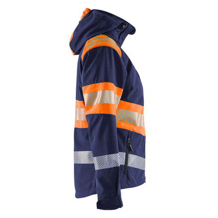 Blaklader 4404 Women’S Hi Vis Softshell Jacket Navy Blue Hi Vis Orange Right