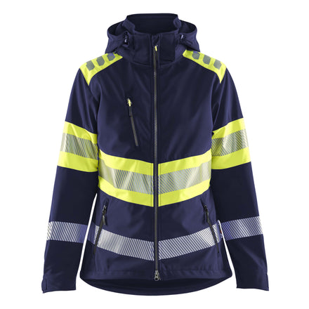 Blaklader 4404 Women’S Hi Vis Softshell Jacket Navy Blue Hi Vis Yellow Main