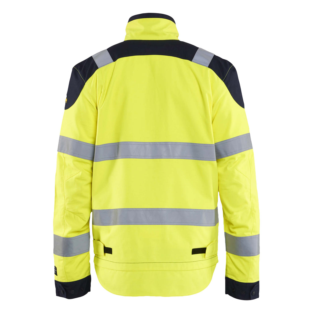 Blaklader 4418 Apc 2 Multinorm Inherent Jacket Hi Vis Yellow Navy Blue Back