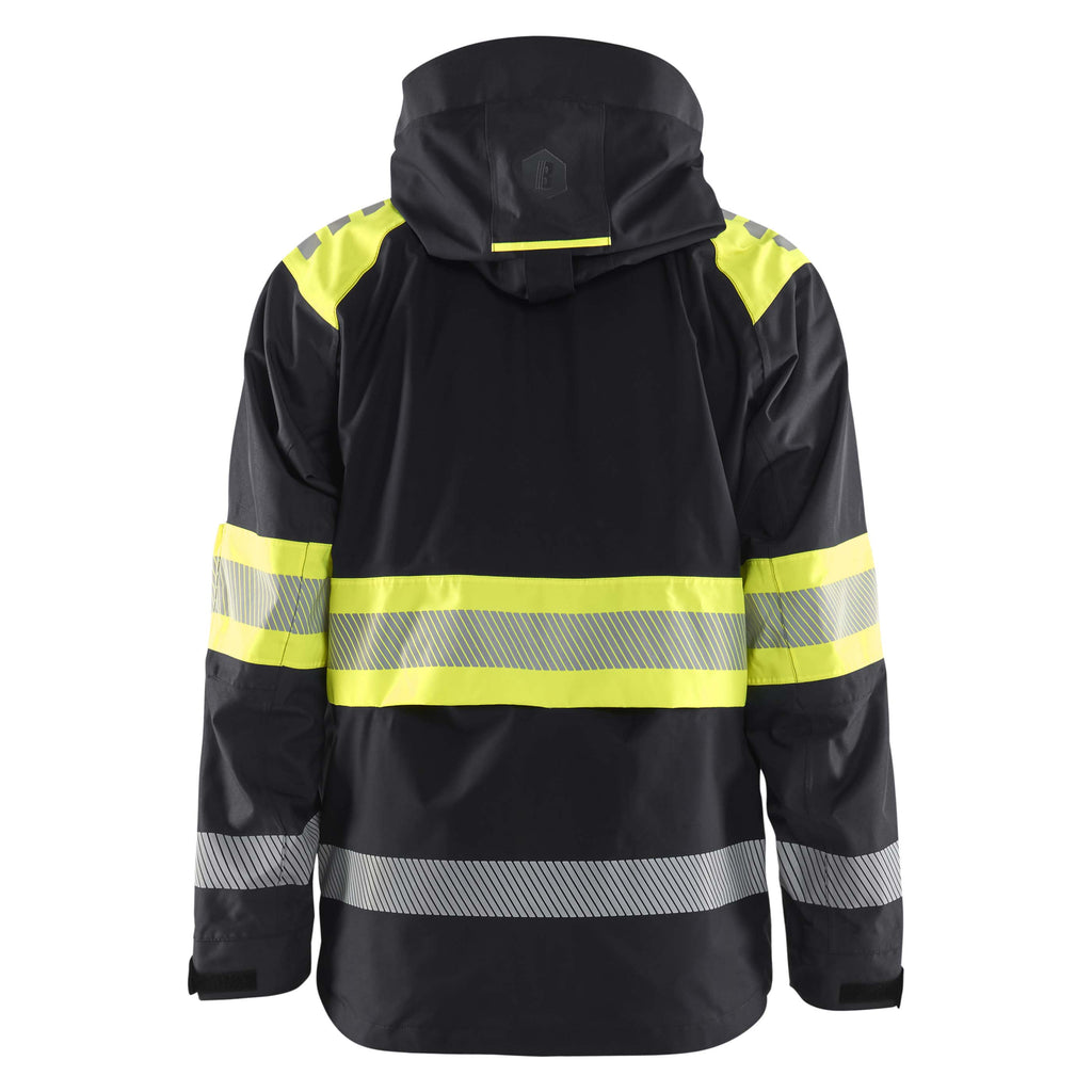 Blaklader 4420 Hi Vis Shell Jacket Black Hi Vis Yellow Back