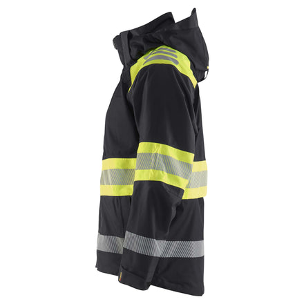 Blaklader 4420 Hi Vis Shell Jacket Black Hi Vis Yellow Left