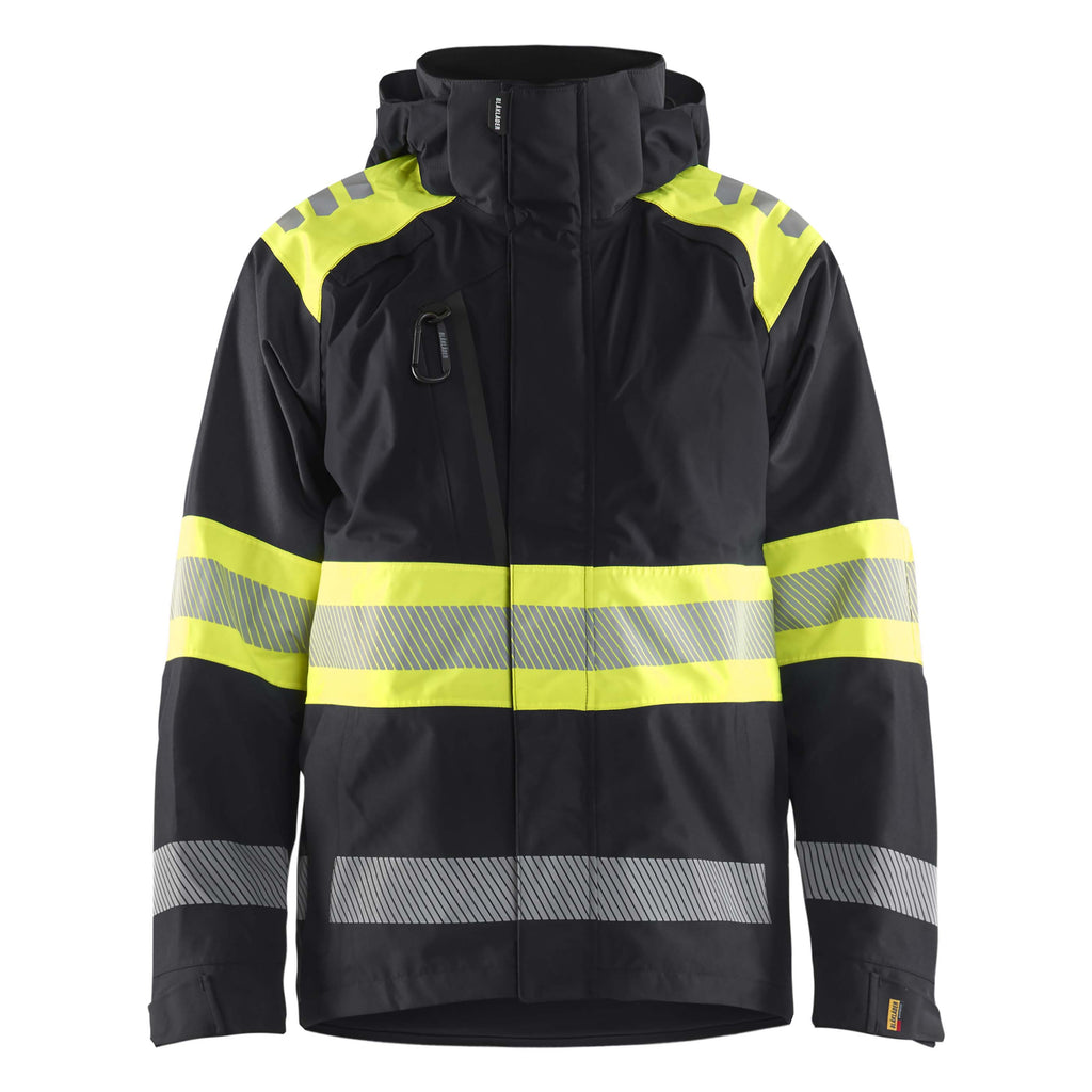 Blaklader 4420 Hi Vis Shell Jacket Black Hi Vis Yellow Main