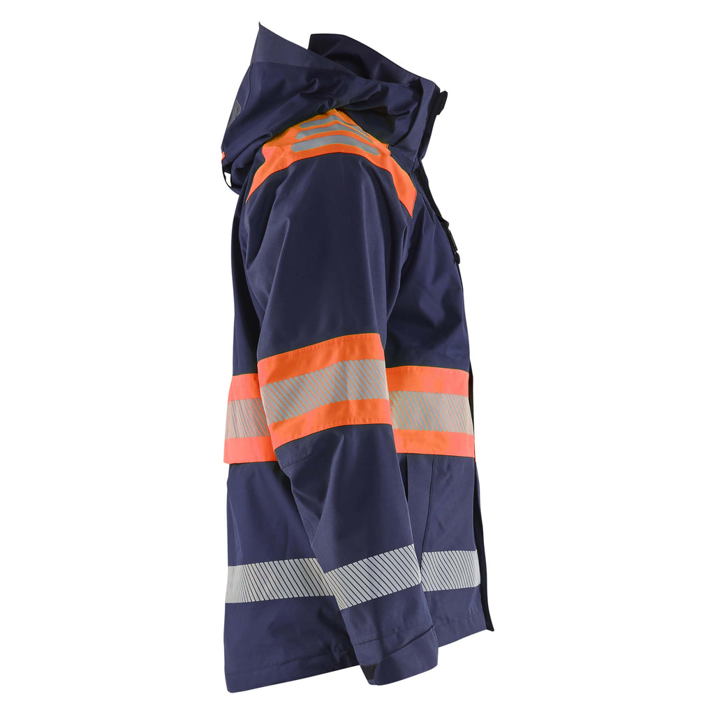 Blaklader 4420 Hi Vis Shell Jacket Navy Blue Hi Vis Orange Right