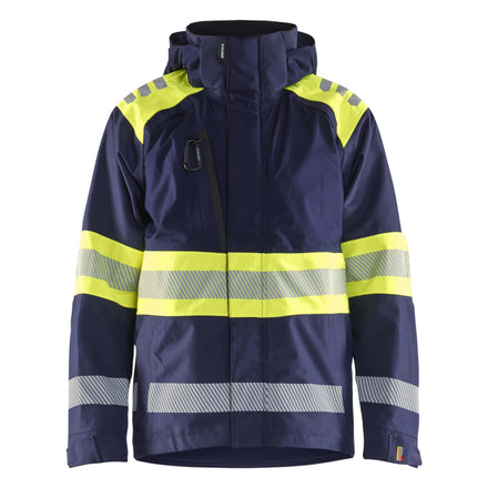 Blaklader 4420 Hi Vis Shell Jacket Navy Blue Hi Vis Yellow Main