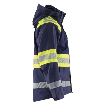 Blaklader 4420 Hi Vis Shell Jacket Navy Blue Hi Vis Yellow Right