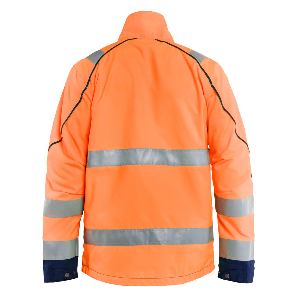 Blaklader 4429 Hi Vis Jacket Orange Navy Blue Back