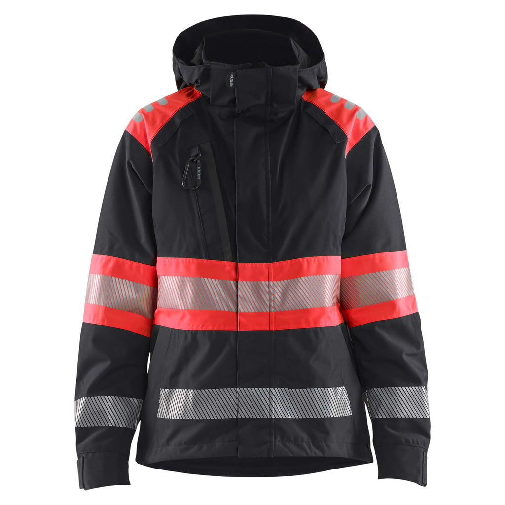 Blaklader 4430 Womens Hi Vis Shell Jacket Black Hi Vis Red Main