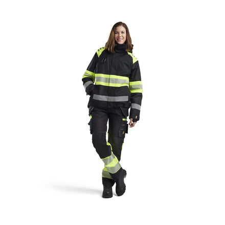 Blaklader 4430 Womens Hi Vis Shell Jacket Black Hi Vis Yellow Model