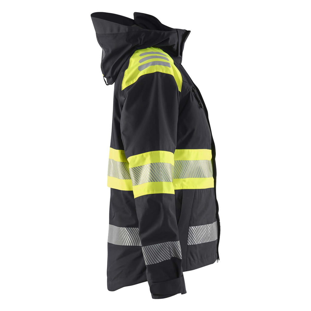 Blaklader 4430 Womens Hi Vis Shell Jacket Black Hi Vis Yellow Right