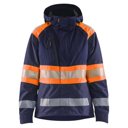 Blaklader 4430 Womens Hi Vis Shell Jacket Navy Blue Hi Vis Orange Main