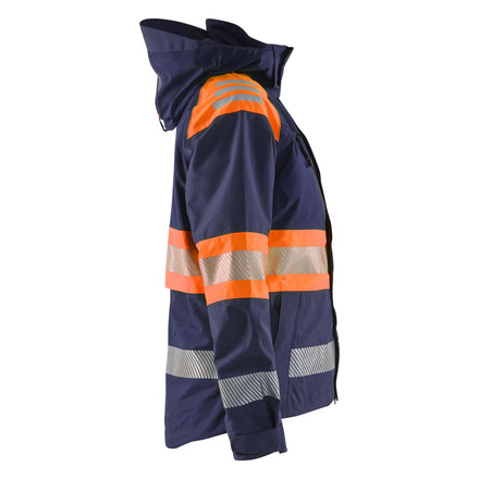 Blaklader 4430 Womens Hi Vis Shell Jacket Navy Blue Hi Vis Orange Right