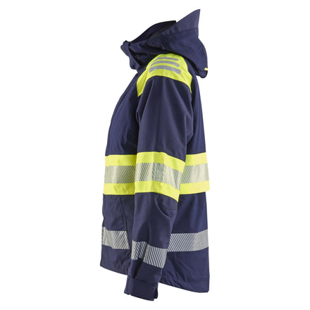 Blaklader 4430 Womens Hi Vis Shell Jacket Navy Blue Hi Vis Yellow Left