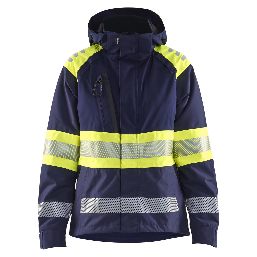 Blaklader 4430 Womens Hi Vis Shell Jacket Navy Blue Hi Vis Yellow Main